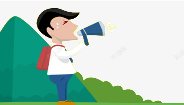 男孩拿喇叭通知png免抠素材_新图网 https://ixintu.com 树 男孩拿喇叭 通知 金融