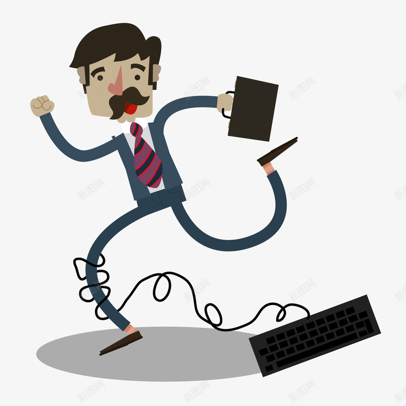 混乱的商务办公男子png免抠素材_新图网 https://ixintu.com 卡通人物 卡通动物 卡通男子 商务人物 混乱的男子