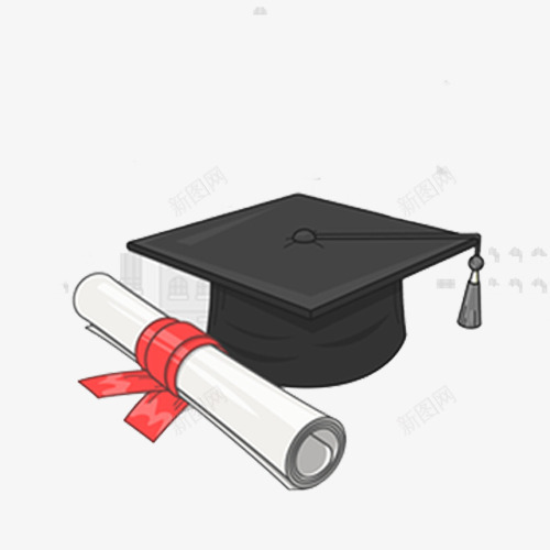 手绘学院帽礼帽png免抠素材_新图网 https://ixintu.com 学士 学院 扁平化 礼帽