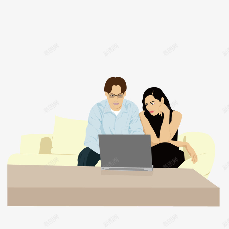 陪男朋友看电影的女孩png免抠素材_新图网 https://ixintu.com 女孩 电影 男朋友