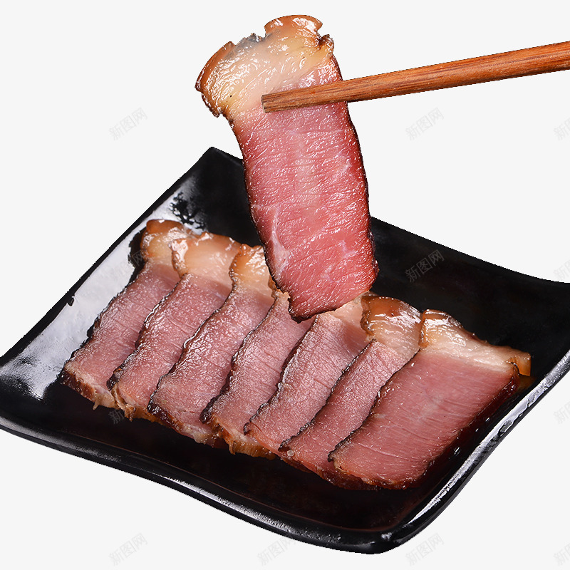 筷子夹火腿片png免抠素材_新图网 https://ixintu.com 产品实物 小吃 猪肉 瘦肉 肉片