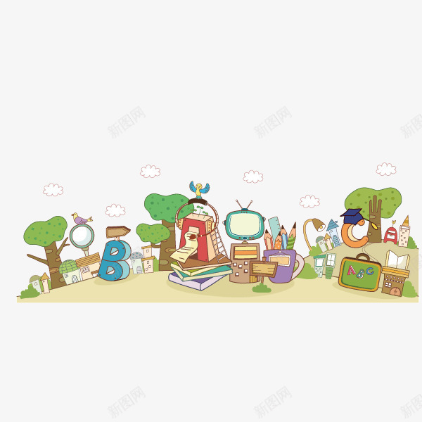 文案背景元素卡通图案卡通人矢量图ai免抠素材_新图网 https://ixintu.com 六一 卡通人物 卡通图案 文案背景元素 矢量图