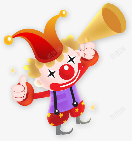 卡通小丑喇叭png免抠素材_新图网 https://ixintu.com joker 卡通 喇叭 小丑 小丑joker