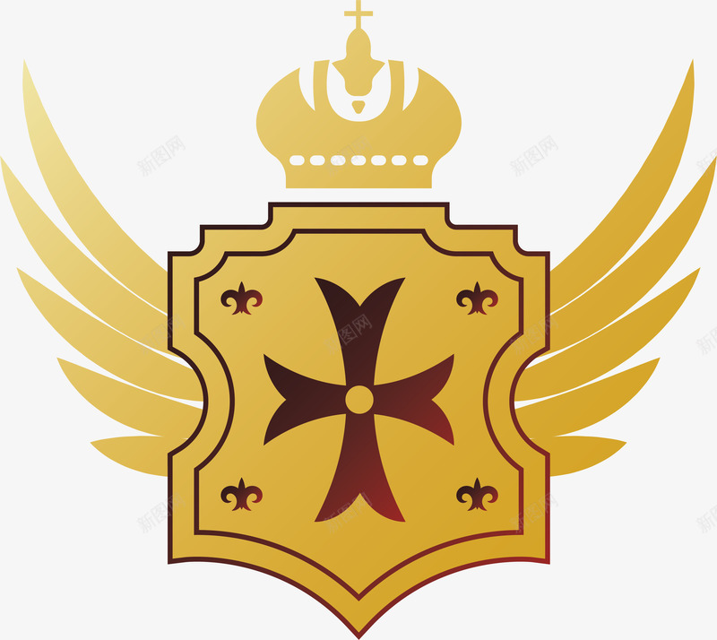金色翅膀徽章矢量图ai免抠素材_新图网 https://ixintu.com 徽章 矢量png 翅膀徽章 金箔 金色徽章 金色翅膀 矢量图