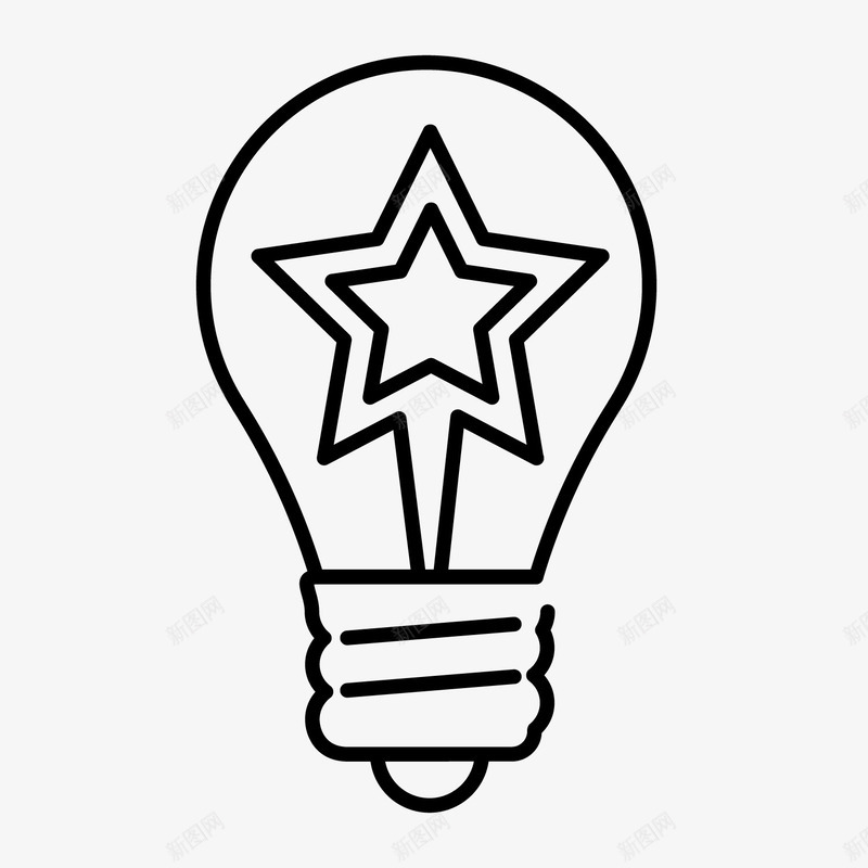 点灯图标png_新图网 https://ixintu.com idea 图标 灯泡 点灯 电子 矢量ai 网页 黑色