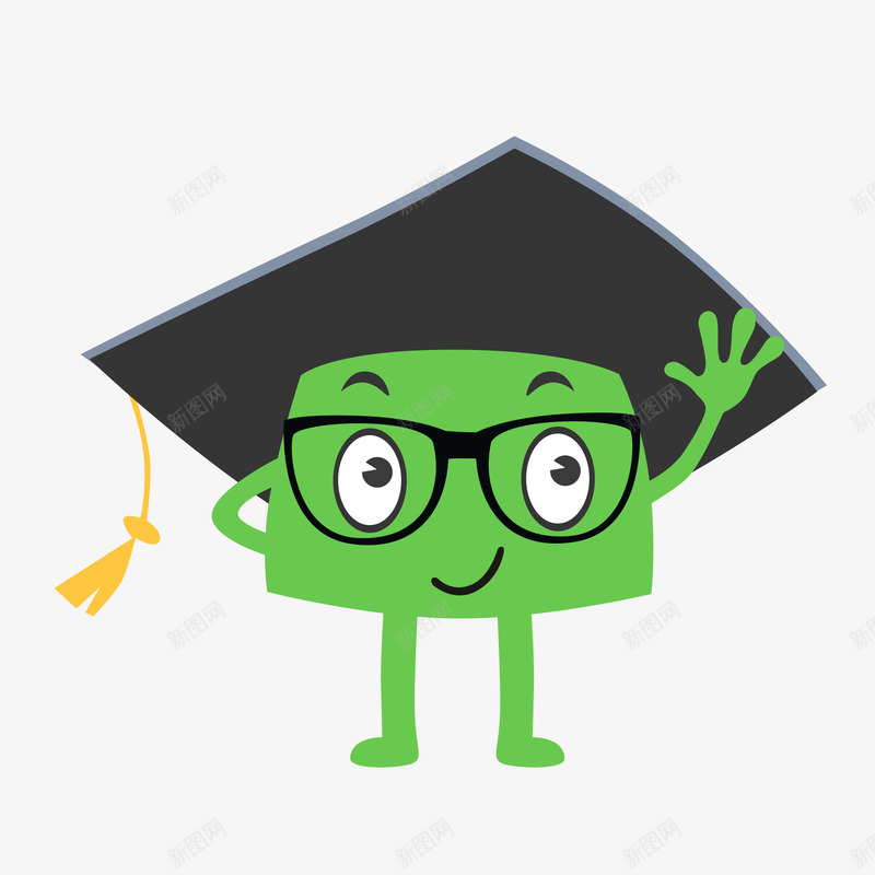 卡通戴眼镜的博士蛙png免抠素材_新图网 https://ixintu.com 博士娃 博士帽 博士蛙 小博士 小博士人物 帽穗 戴眼镜 眼镜