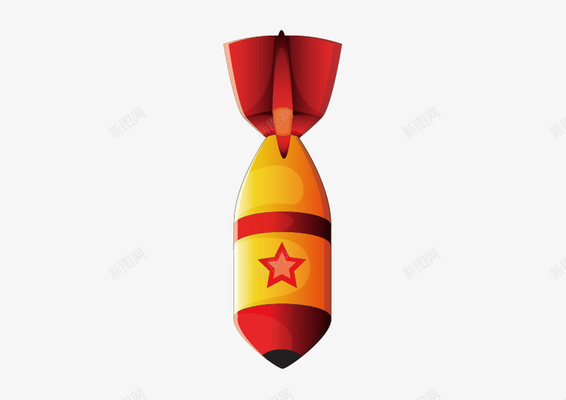导弹png免抠素材_新图网 https://ixintu.com 向下 导弹 橘色 红色