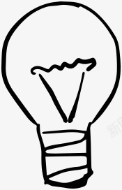 手绘卡通灯泡图标png_新图网 https://ixintu.com 卡通 图标 灯泡