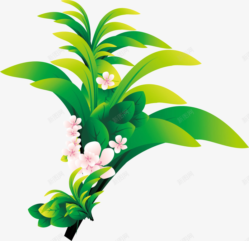 绿色卡通清爽花朵清新png免抠素材_新图网 https://ixintu.com 卡通 清新 清爽 绿色 花朵