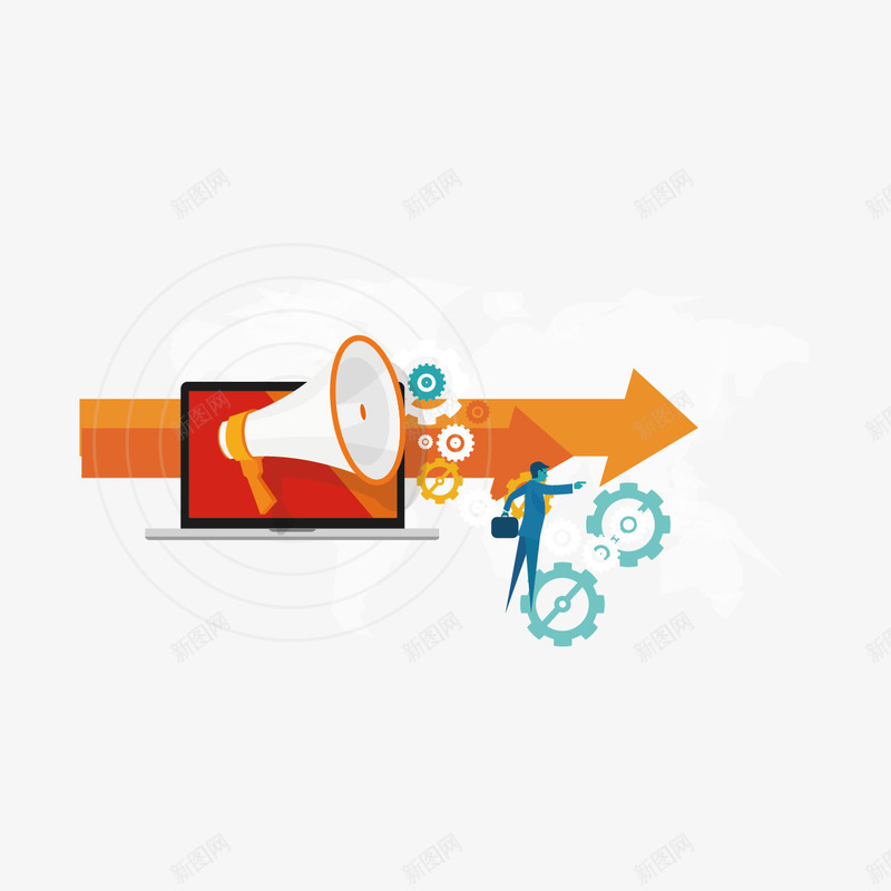 喇叭和箭头矢量图ai免抠素材_新图网 https://ixintu.com 人 喇叭 箭头 齿轮 矢量图