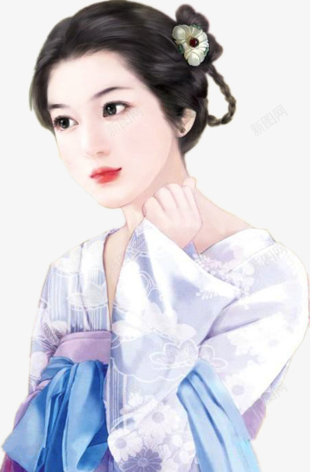 紫衣女子图人物造型png免抠素材_新图网 https://ixintu.com 人物 女子 素材 造型
