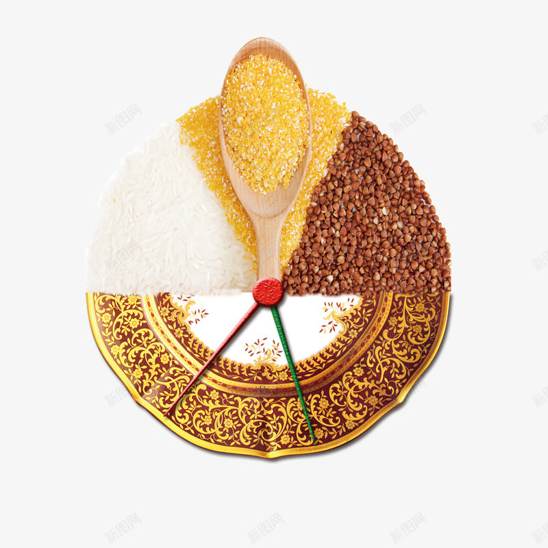 时刻稻谷psd免抠素材_新图网 https://ixintu.com 时针 珍爱粮食 米饭 粗粮 谷物 黄色