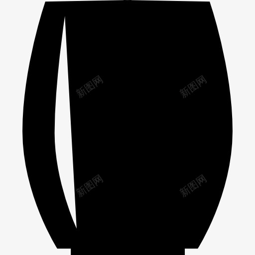 黑色玻璃凸侧图标png_新图网 https://ixintu.com 厨房包 容器 工具 工具和器具 玻璃 眼镜 饮料 饮酒 黑色