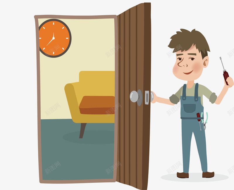 上门开锁广告海报矢量图ai免抠素材_新图网 https://ixintu.com 上门开锁 专业开锁 开锁 开锁广告 矢量png 矢量图