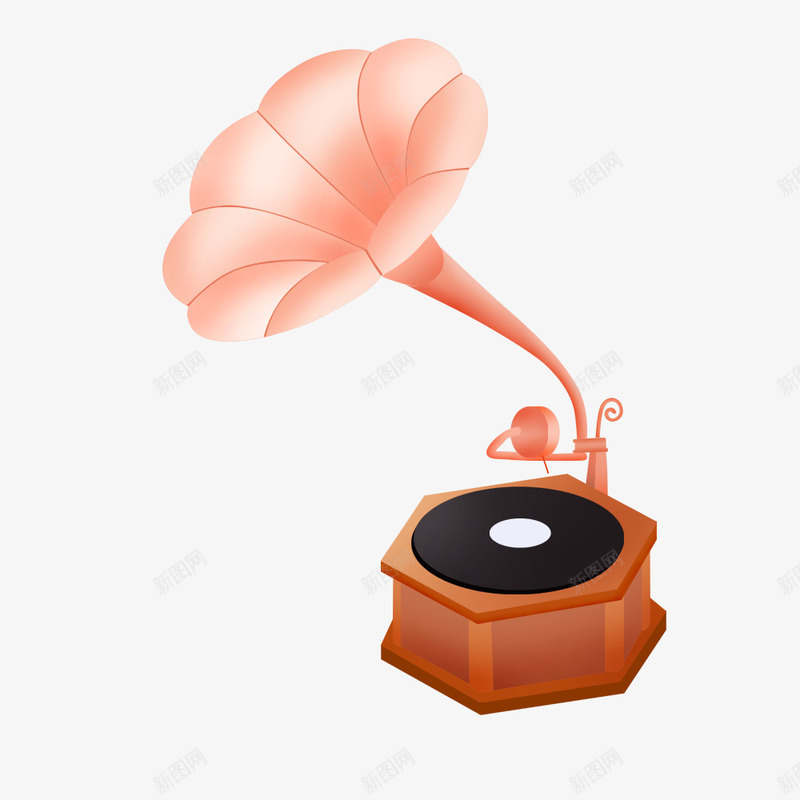 古典的留声机png免抠素材_新图网 https://ixintu.com png图形 png装饰 喇叭 留声机 装饰 音乐