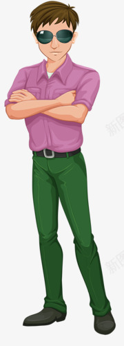型男png免抠素材_新图网 https://ixintu.com 卡通 男 眼镜