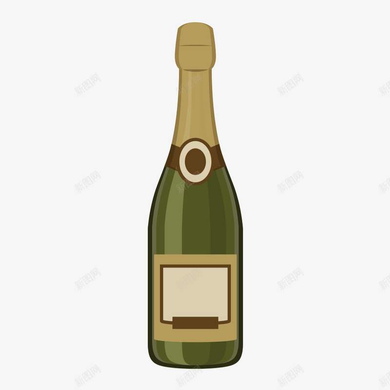 啤酒瓶png免抠素材_新图网 https://ixintu.com 扁平化 绿色 酒瓶