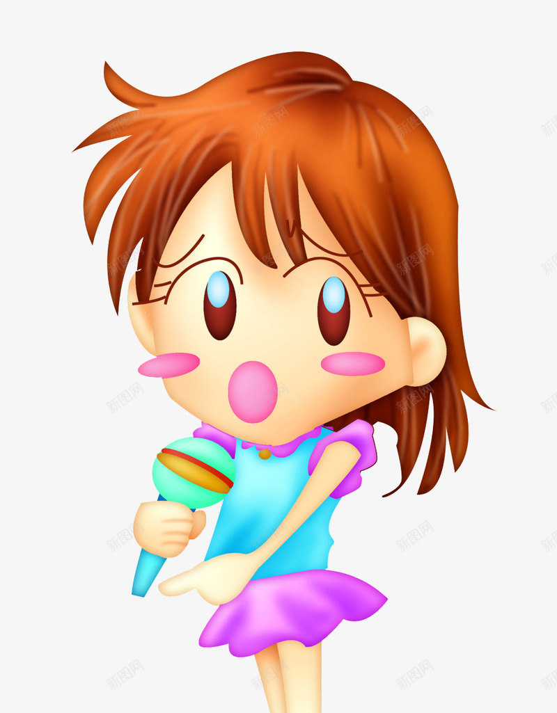 唱歌的漂亮小女孩png免抠素材_新图网 https://ixintu.com 卡通小孩 唱歌 唱歌的人 女人 女孩 小孩唱歌 想唱就唱 话筒