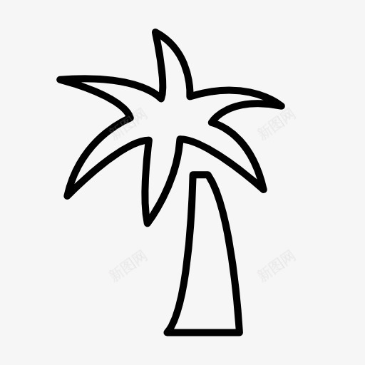 热带椰树图标png_新图网 https://ixintu.com 树 树木 棕榈树 椰树
