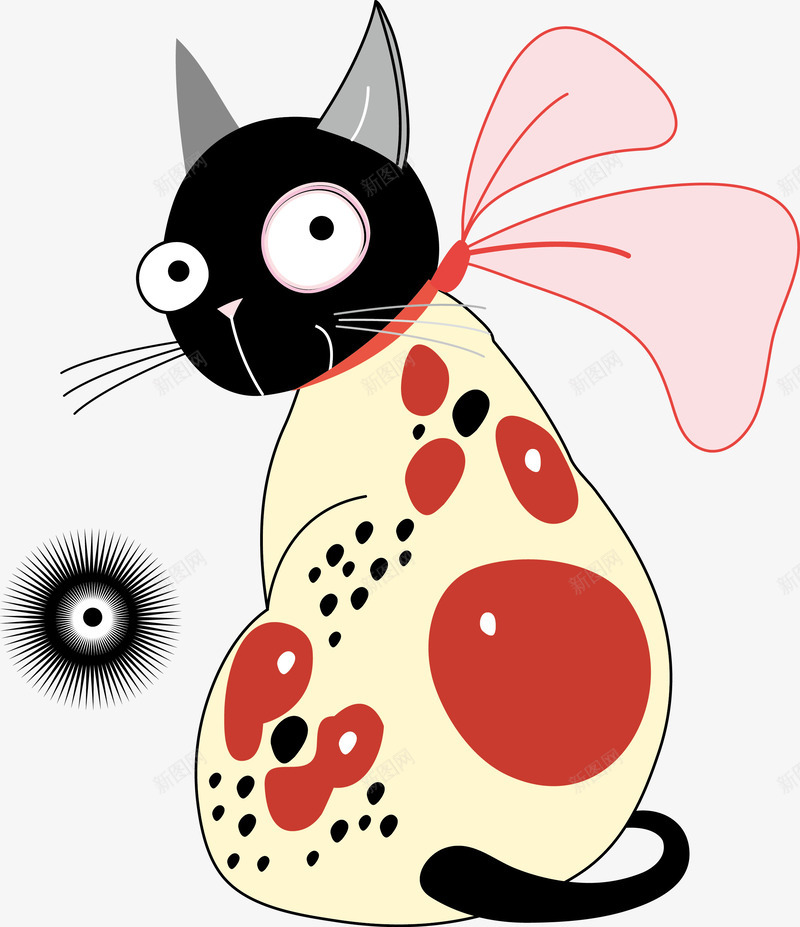 手绘卡通猫咪png免抠素材_新图网 https://ixintu.com 卡通手绘猫咪插画免费下载 卡通猫咪 宠物猫图片 手绘插画 毛线团 线条