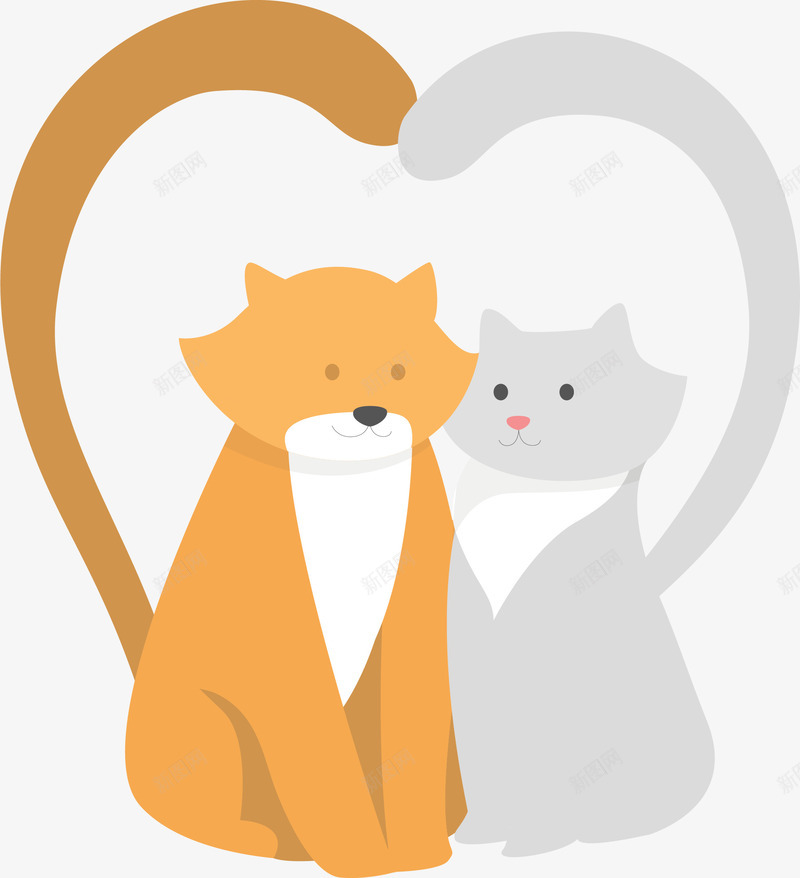 可爱爱心情侣猫咪矢量图ai免抠素材_新图网 https://ixintu.com 情人节 情侣 情侣猫咪 猫咪 猫咪情侣 矢量png 矢量图