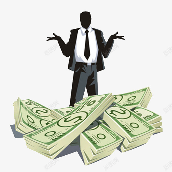 人与金钱png免抠素材_新图网 https://ixintu.com 卡通富豪 有钱人 纸币 金融 金钱 钱