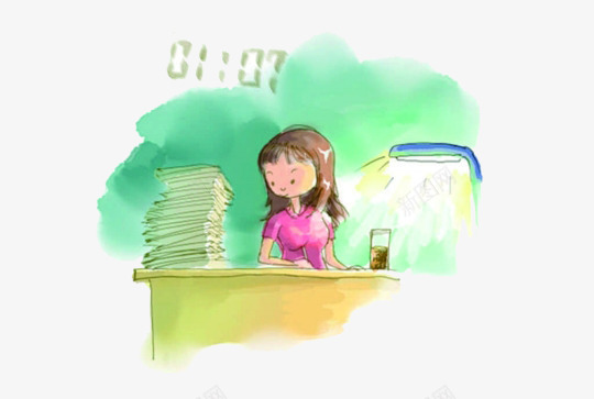 老师png免抠素材_新图网 https://ixintu.com 批改作业 插画 老师 装饰
