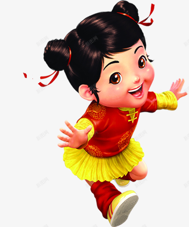 手绘人物造型小女娃png免抠素材_新图网 https://ixintu.com 人物 女娃 造型