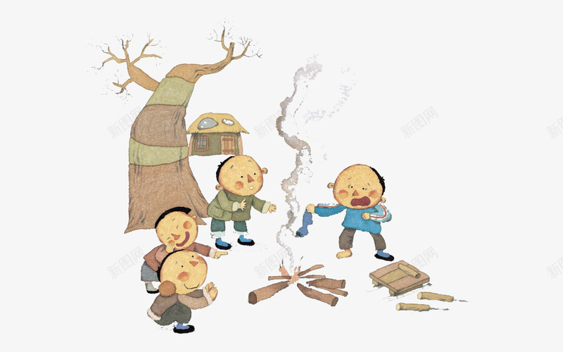 农村儿童怀旧插画png免抠素材_新图网 https://ixintu.com 儿童 农村 怀旧 插画