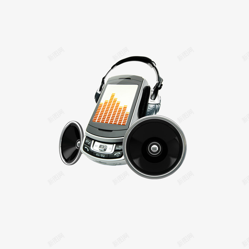 手机音乐png免抠素材_新图网 https://ixintu.com 喇叭 手机 科技 耳麦 装饰图片 音乐