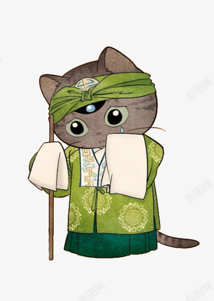 猫咪老妇人哭泣卡通手绘png免抠素材_新图网 https://ixintu.com 卡通 哭泣 手绘 猫咪 老妇人