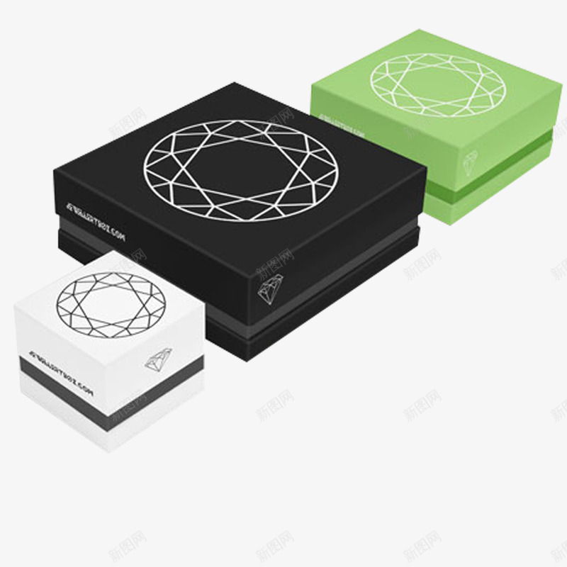 方形盒型png免抠素材_新图网 https://ixintu.com 方形盒型 正方形包装盒 白色 盒型 简单线框 绿色 黑色