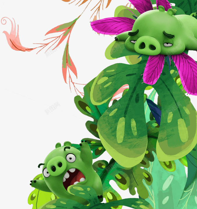休闲游戏动物绿色小猪图标png_新图网 https://ixintu.com 休闲 动物 图标 游戏 绿色