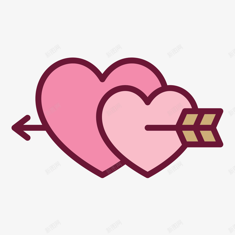粉色红心png免抠素材_新图网 https://ixintu.com 射箭 粉色 素材 红心