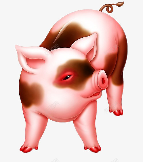 一只小猪png免抠素材_新图网 https://ixintu.com 可爱 手绘 斑点 耳朵
