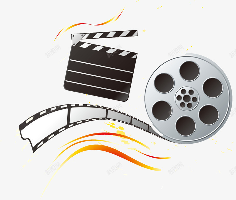 电影胶卷打板卡通矢量图eps免抠素材_新图网 https://ixintu.com 卡通设计 电影 电影胶卷 胶卷 设计 矢量图