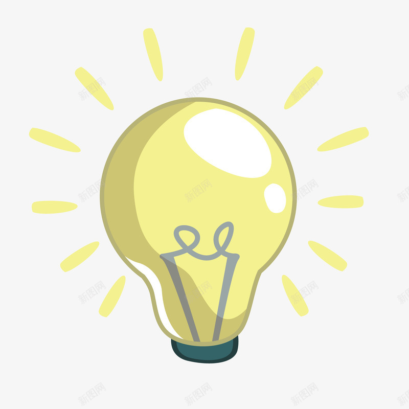 卡通黄色的灯泡矢量图ai免抠素材_新图网 https://ixintu.com 世界知识产权日 卡通 排忧解难 灯泡 灵感 矢量图 解决方法的图标 黄色