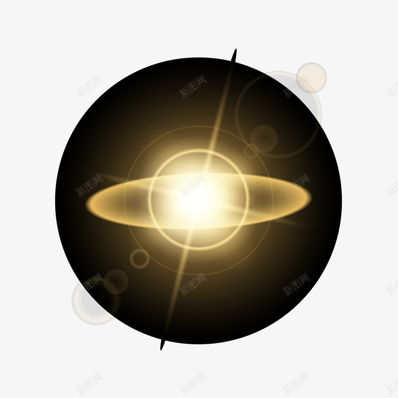 环形黄色光png免抠素材_新图网 https://ixintu.com 光 环形 球 黄色