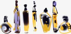 彩绘风格酒瓶元素png免抠素材_新图网 https://ixintu.com 元素 彩绘 酒瓶 风格