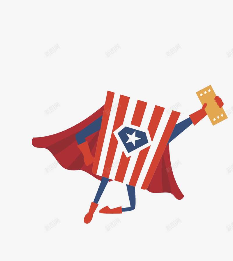 卡通创意爆米花图png免抠素材_新图网 https://ixintu.com 创意的 卡通 手绘 爆米花 看电影 红色 超人