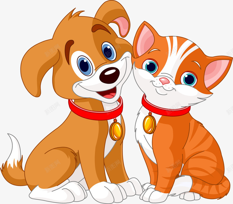 猫咪矢量图eps免抠素材_新图网 https://ixintu.com 猫咪 铃铛 矢量图