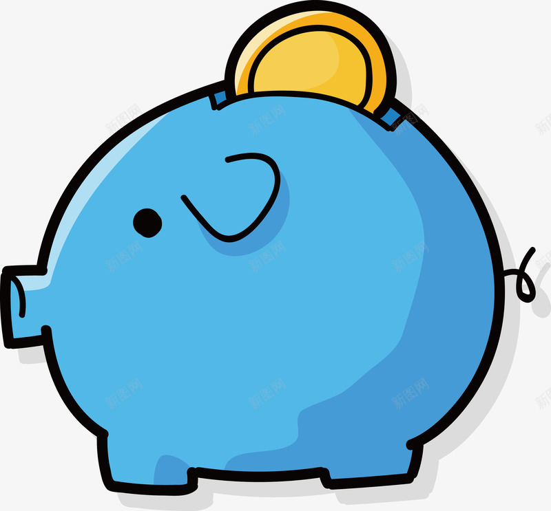 蓝色小猪储存罐图标png_新图网 https://ixintu.com 储存罐 效益 经济 经济效益 获利 蓝色 金币 金融 金融图标 金钱 钱 钱币
