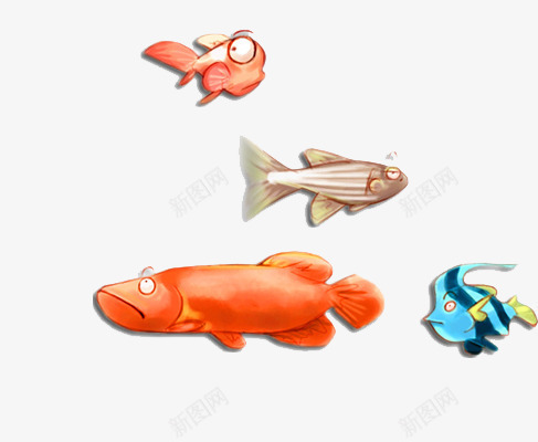 卡通画热带大眼鱼png免抠素材_新图网 https://ixintu.com 卡通 大眼 热带 鱼