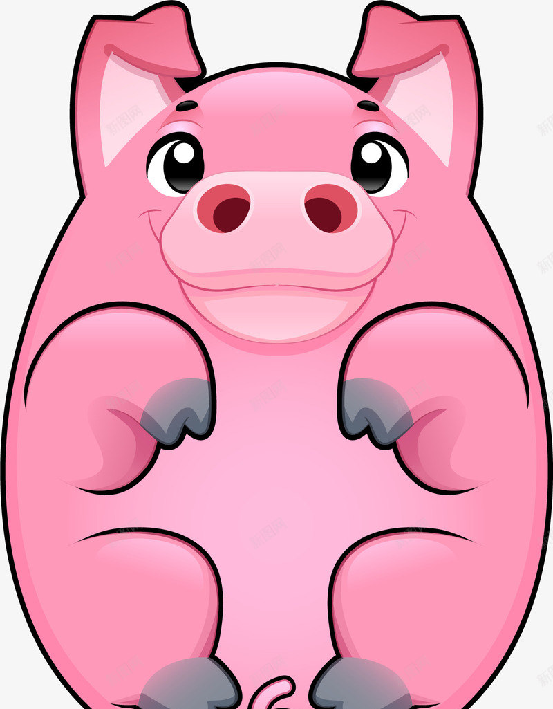 粉色卡通小猪装饰图案png免抠素材_新图网 https://ixintu.com 免抠PNG 卡通 小猪 粉色 装饰图案