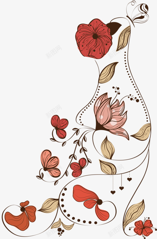 手绘花朵花纹装饰背景png免抠素材_新图网 https://ixintu.com 喇叭花 手绘 花朵 花纹