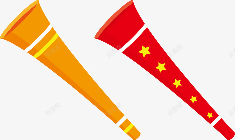 红黄色助威卡通喇叭矢量图eps免抠素材_新图网 https://ixintu.com 助威喇叭 卡通喇叭 卡通风格 呐喊 扁平风格 矢量喇叭 红黄色 矢量图