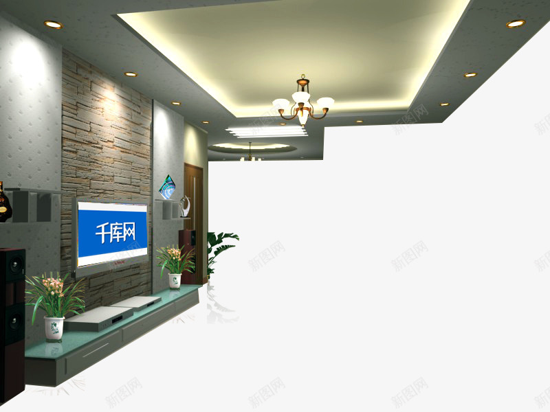 室内场景电视背景墙png免抠素材_新图网 https://ixintu.com 场景背景 室内 室内场景 室内背景 电视 电视背景 背景 背景场景