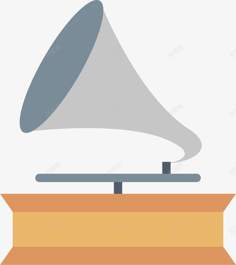 卡通音乐播放器png免抠素材_新图网 https://ixintu.com 卡通 唱片 喇叭 手绘 播放器 黄色