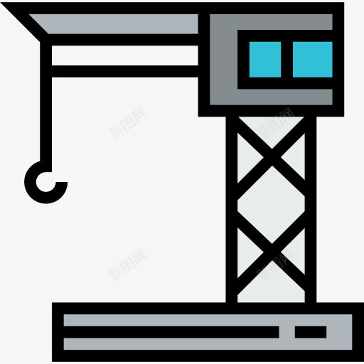 鹤图标png_新图网 https://ixintu.com 升降机 建设行业 起重机 钩