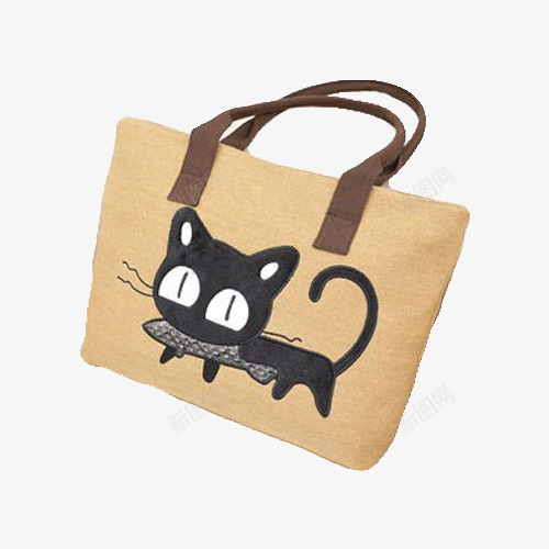 猫咪装饰布袋png免抠素材_新图网 https://ixintu.com 产品实物 帆布 猫咪 背包